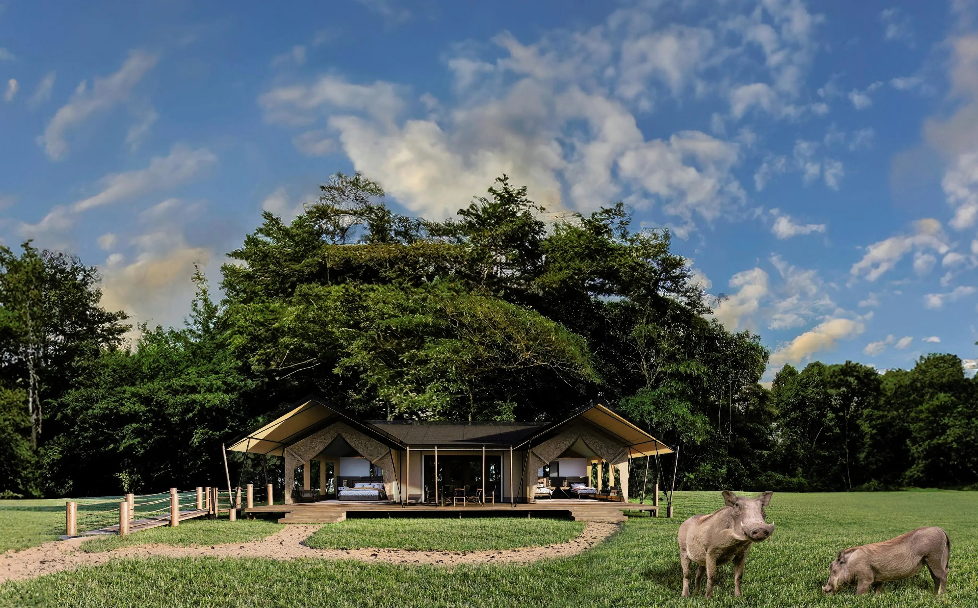 Family tents at Governors' Camp in the Masai Mara