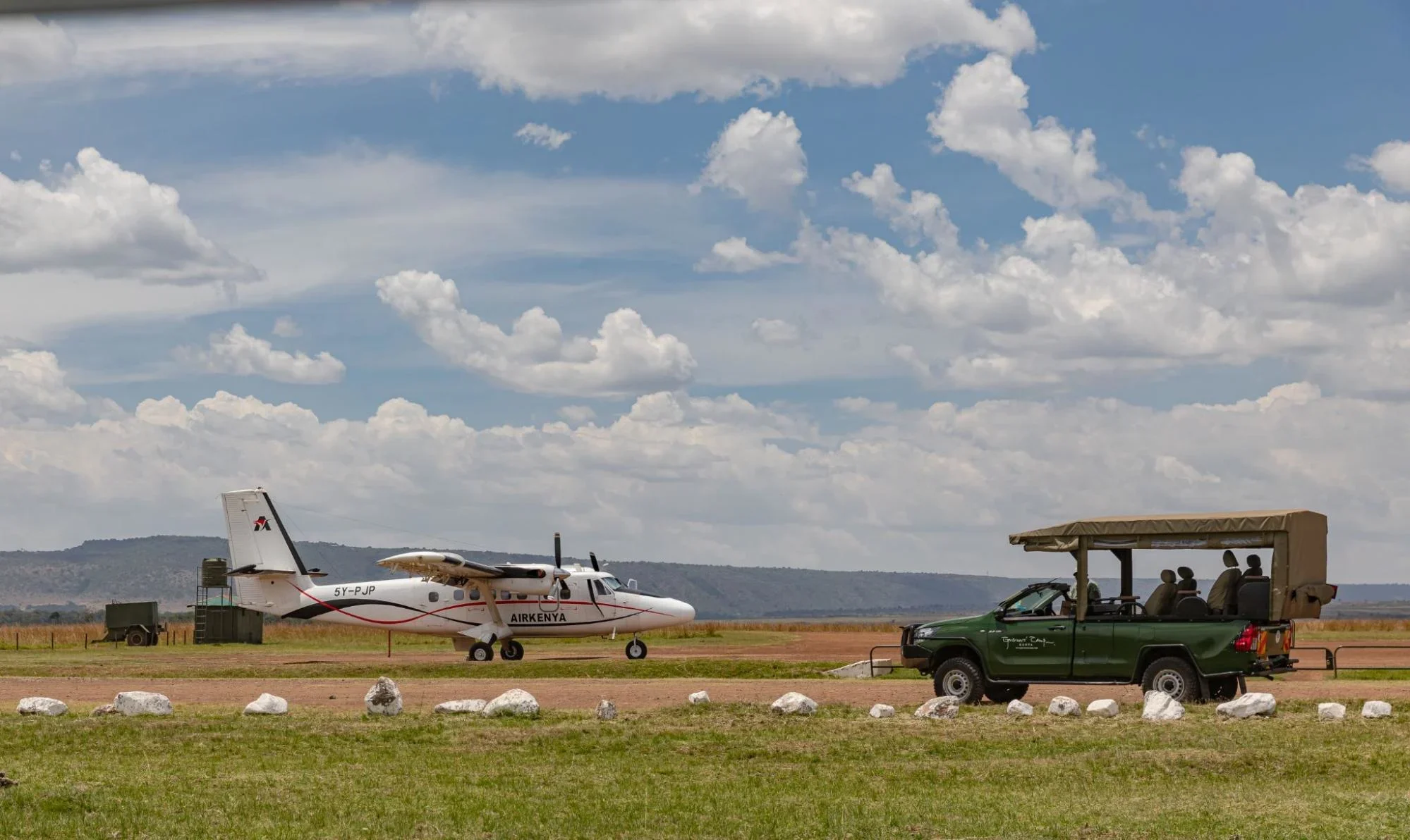 Small aircraft used for the direct flight between Masai Mara and Diani