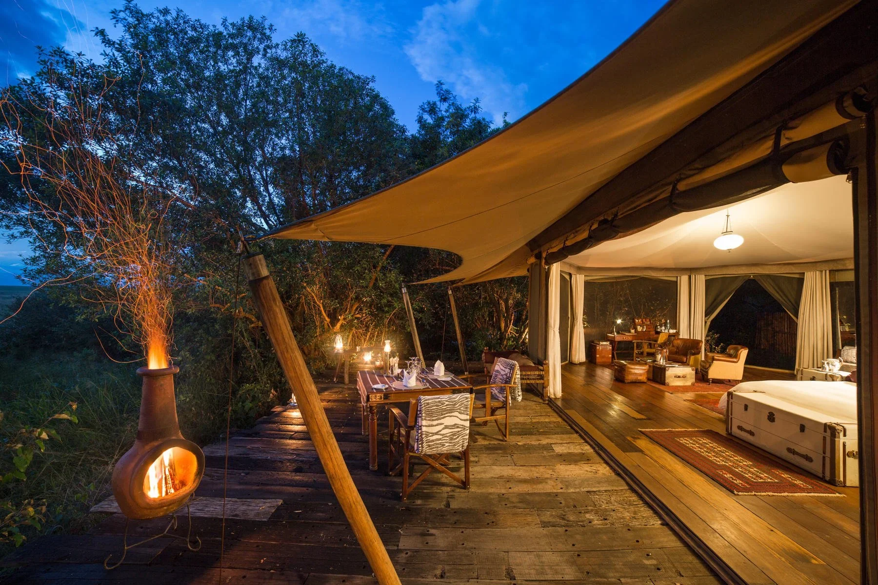 Mara Plains Camp tented suite with private plunge pool in Olare Motorogi Conservancy