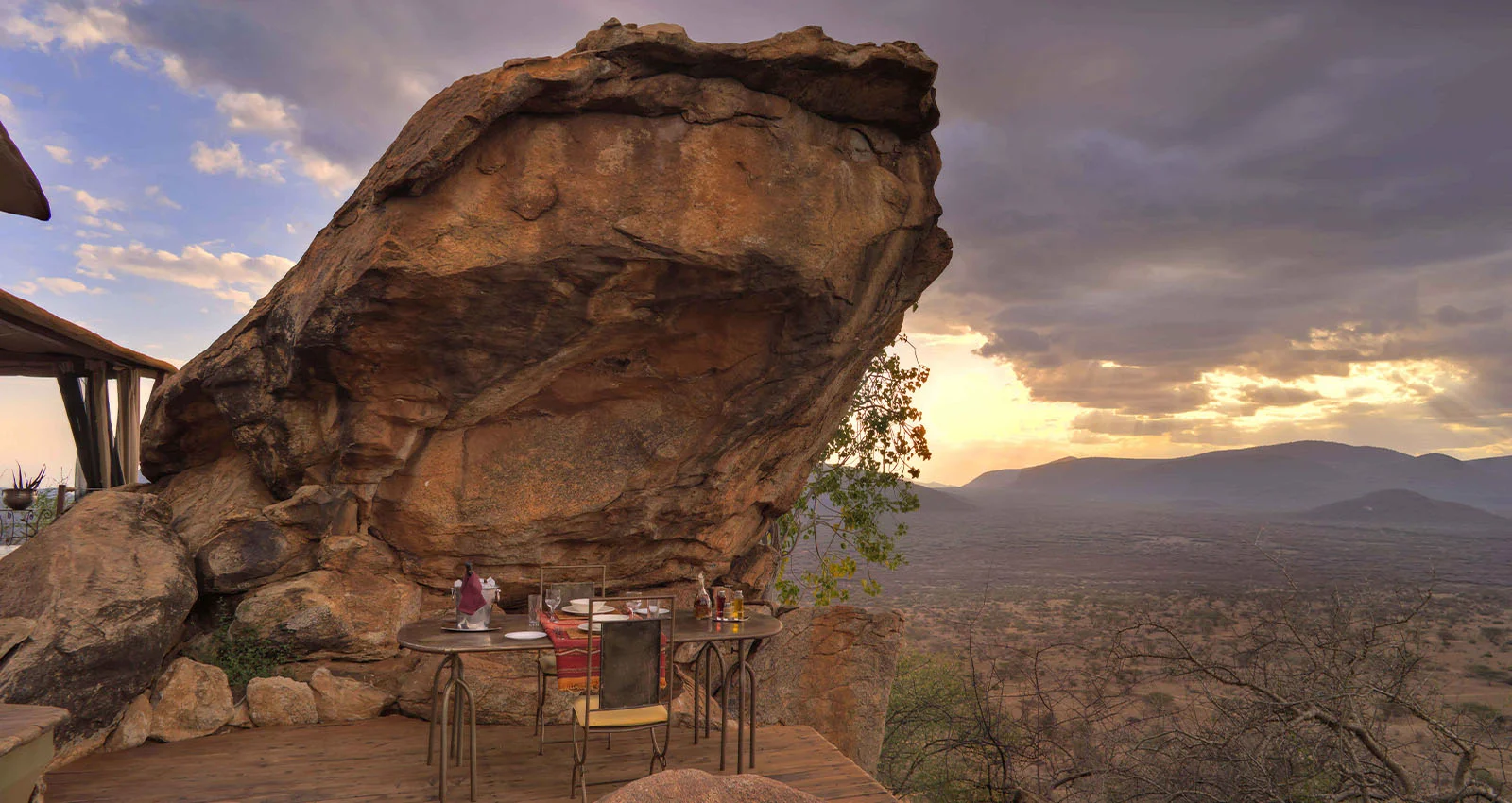 Saruni Samburu villa built into rock formations in the Kalama Conservancy