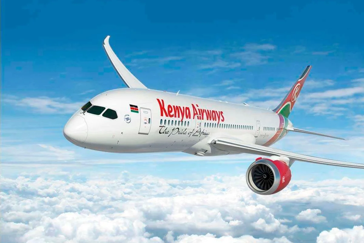 Kenya Airways aircraft flying the London Heathrow to Nairobi route