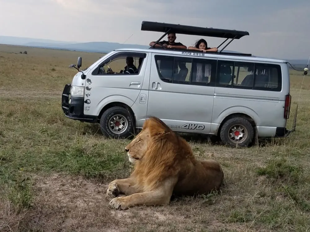 Shared safari minivan used for group joining safaris in Kenya