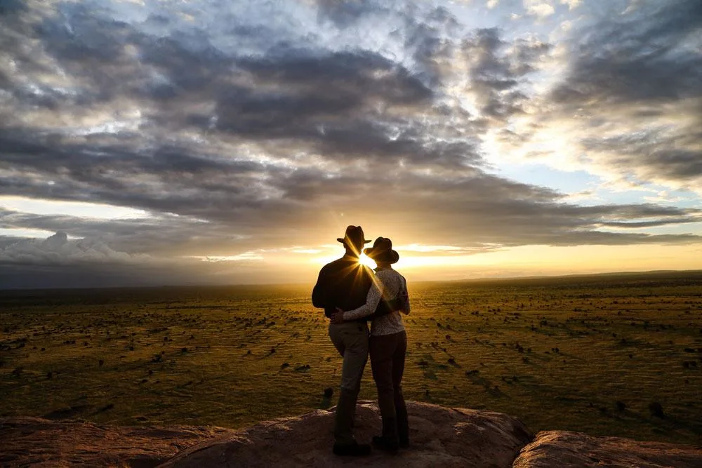 Couple enjoying a luxury honeymoon safari in Kenya