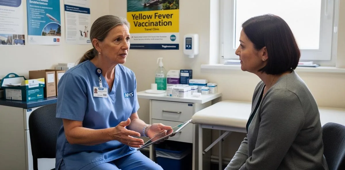 UK traveller receiving travel vaccination advice before travelling to Kenya