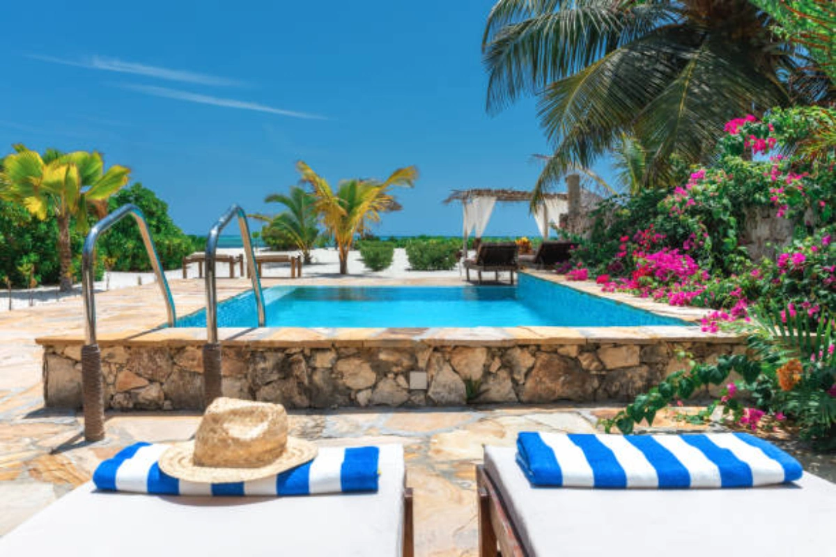 Romantic boutique beach villa with a private plunge pool on Galu Beach at Kinondo Kwetu