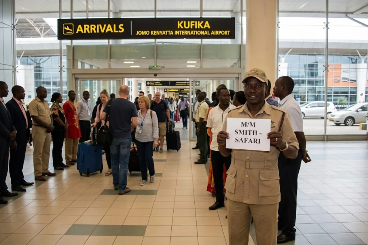 Arrivals hall at Jomo Kenyatta International Airport Nairobi where safari travellers meet their transfer